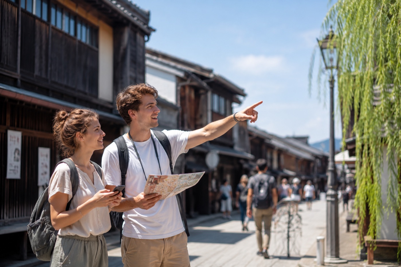 西茶屋街を散策する外国人観光客